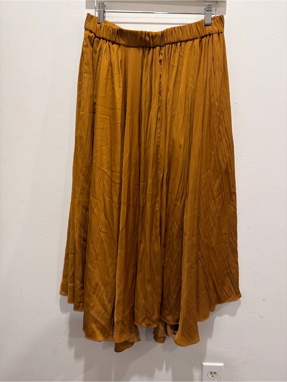 Anthropologie Rusty Mustard A-Line Pleated Skirt